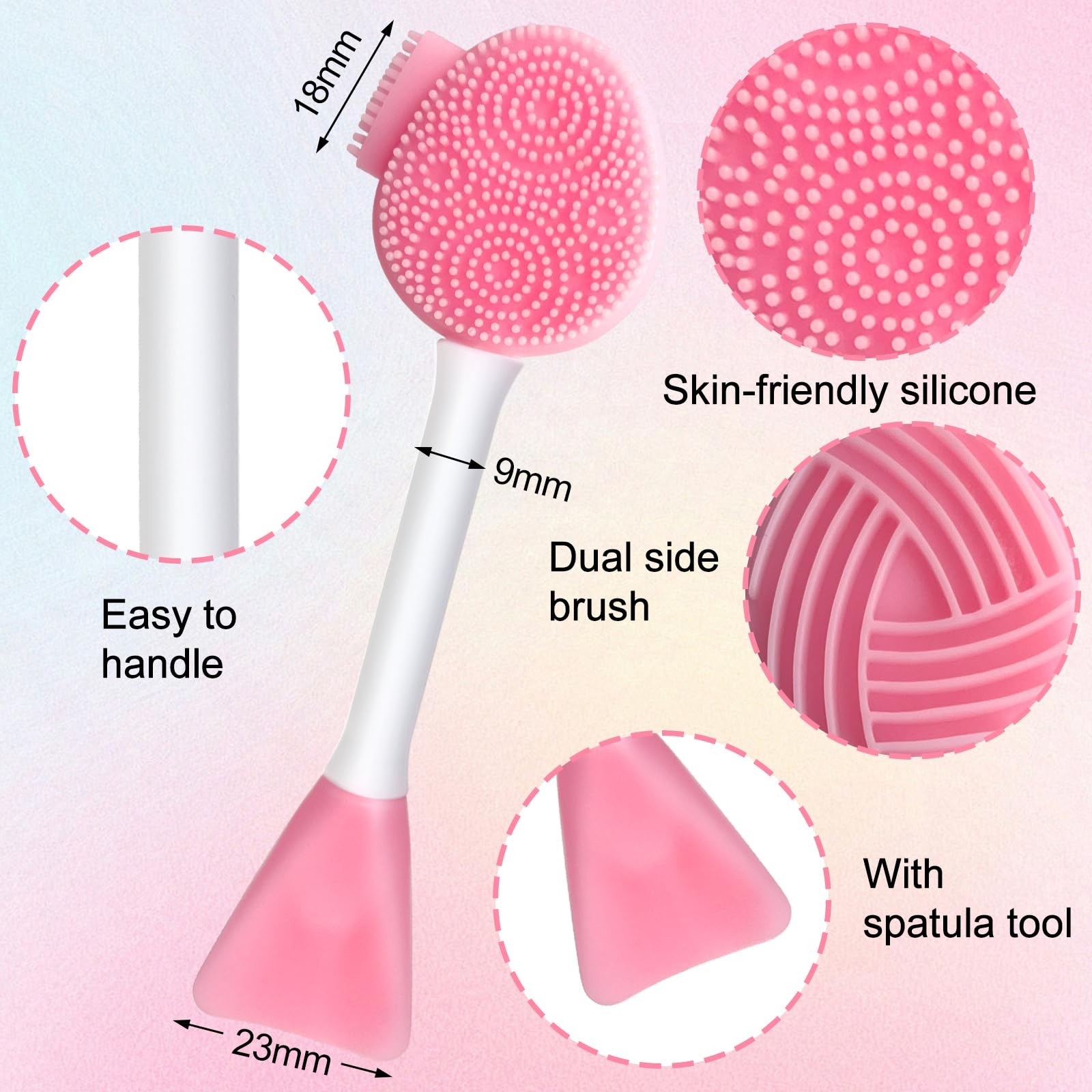 MUIIGOOD Silicone Face Scrubber Mask Brush Exfoliating Lip Pink