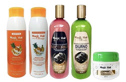 Magic Hair Therapy Diurno y Nocturno, Shampoo ,Acondicionador Banana Pina ,Detox