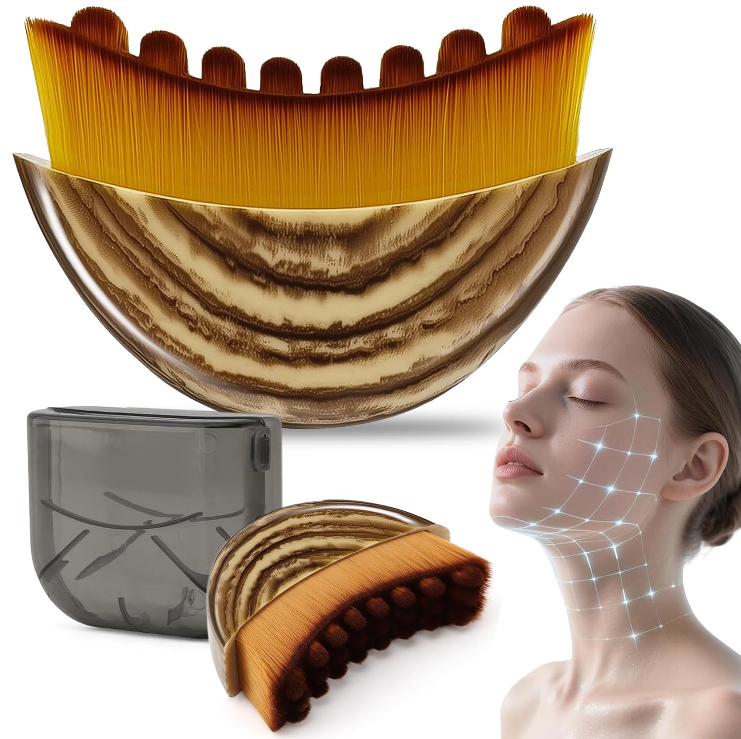 Lymphatic Contour Face Brush for Lymphatic Drainage Face Massage Sculpting