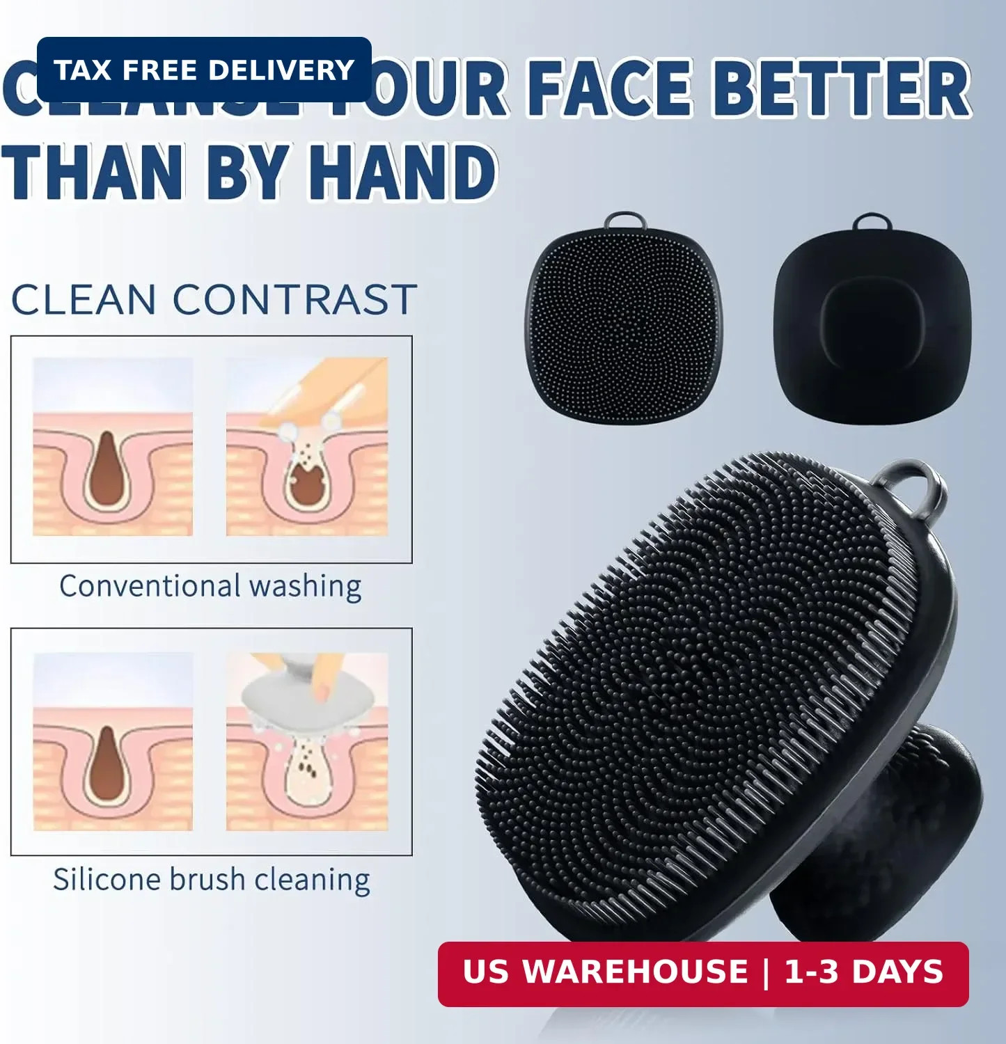Face Scrubber, Silicone Face Scrubber for Men Facial Cleansing Brush Silicone Fa