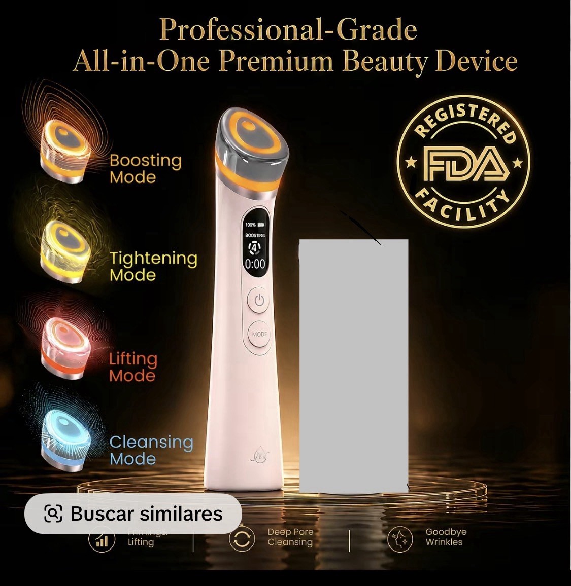Magivol Beauty Wand Facial Massager 4 Modes USB Rechargeable White, Wrinkles
