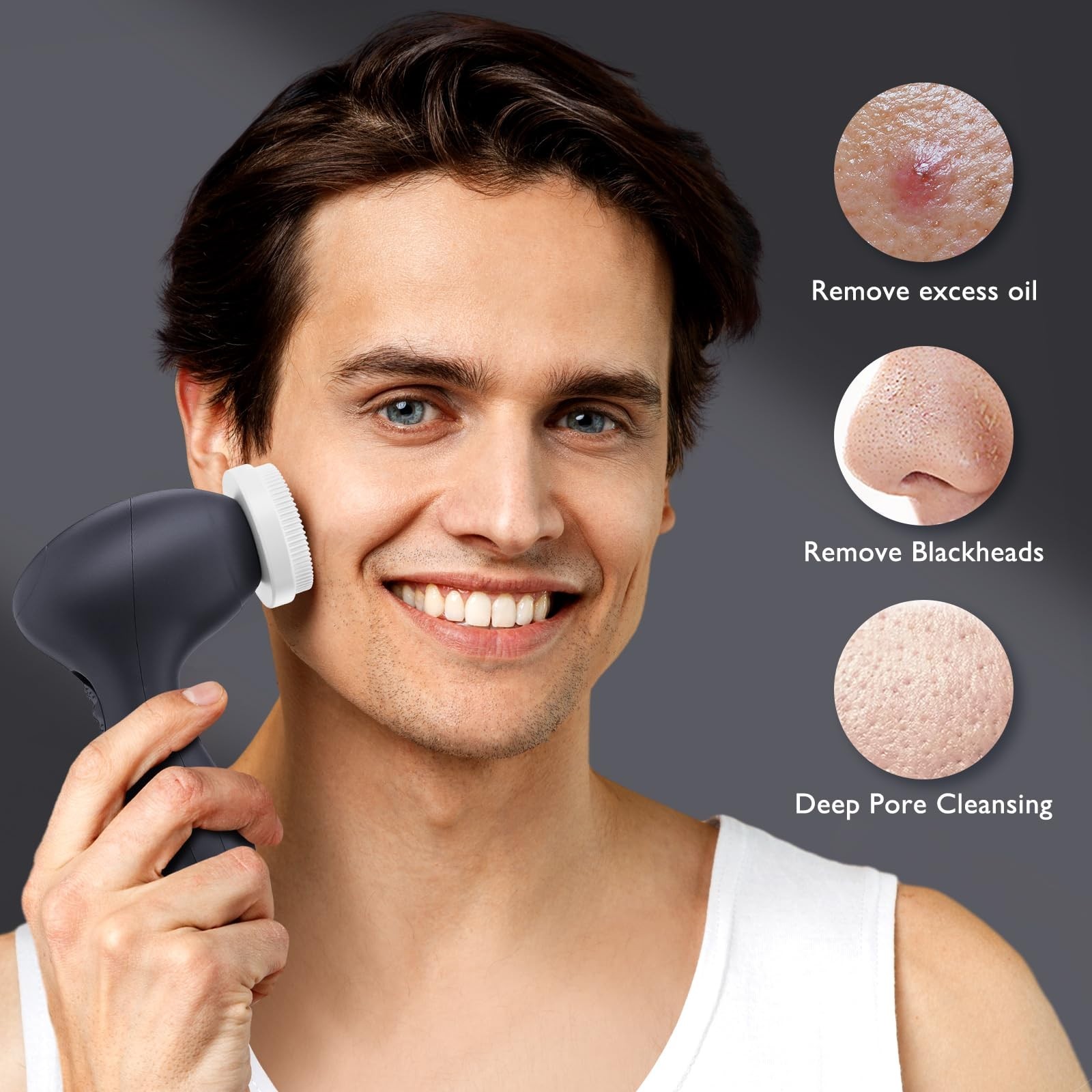 7-in-1 Electric Facial Cleansing Brush – Waterproof Silicone Exfoliating Scrubbe