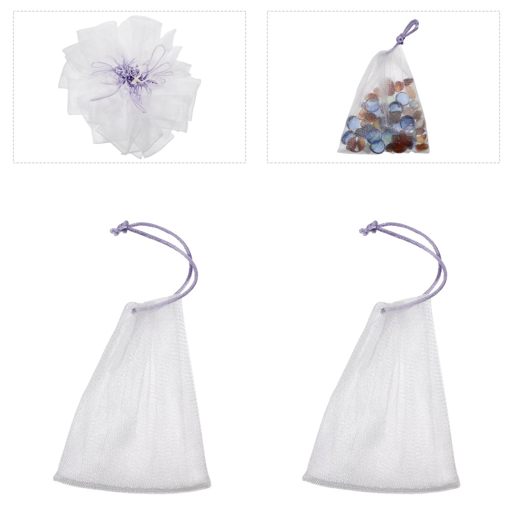 40 Pcs Nylon Soap Foaming Net Facial Helper For Bath
