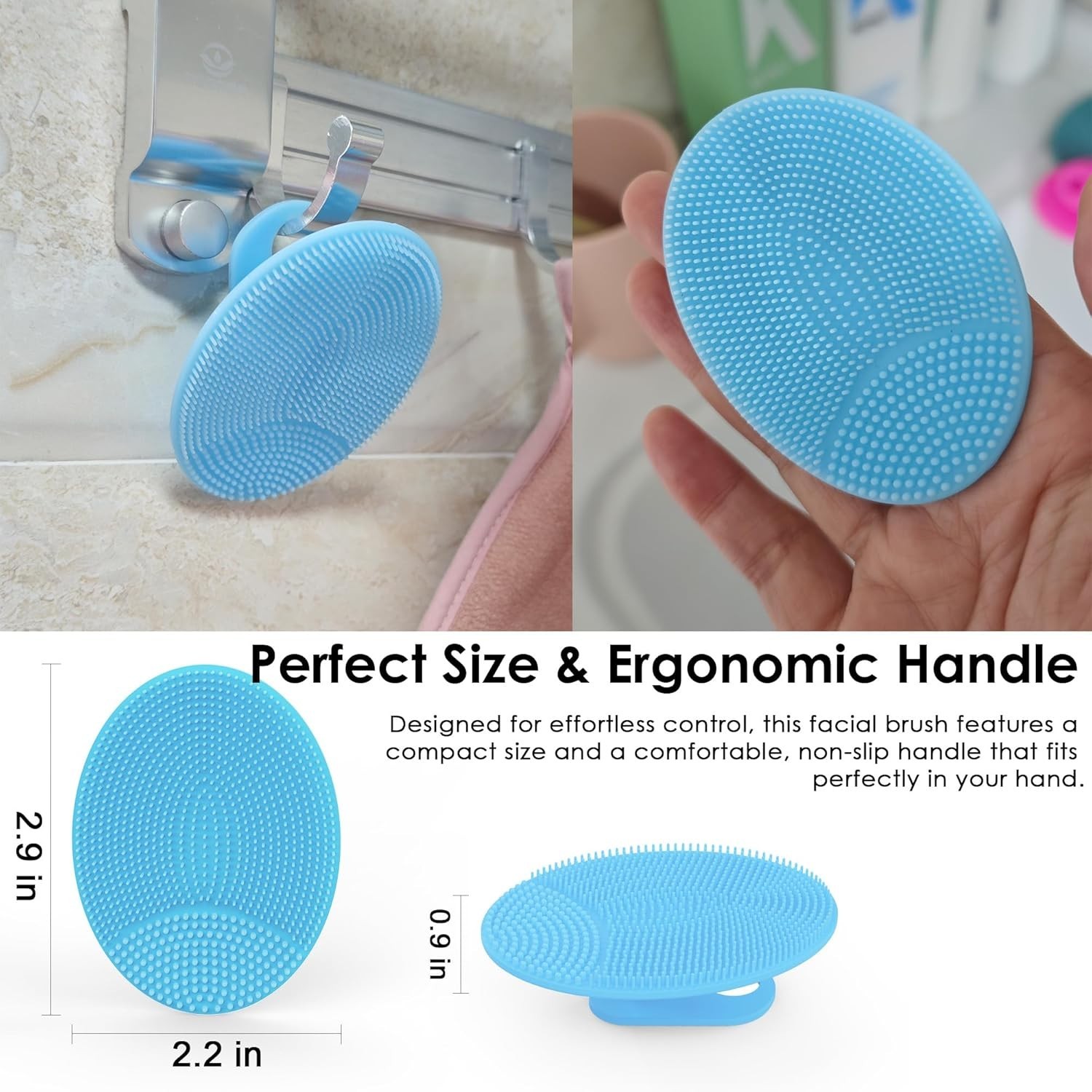 4 Pack Silicone Face Scrubber for Deep Cleansing and Exfoliation – Soft Facia…