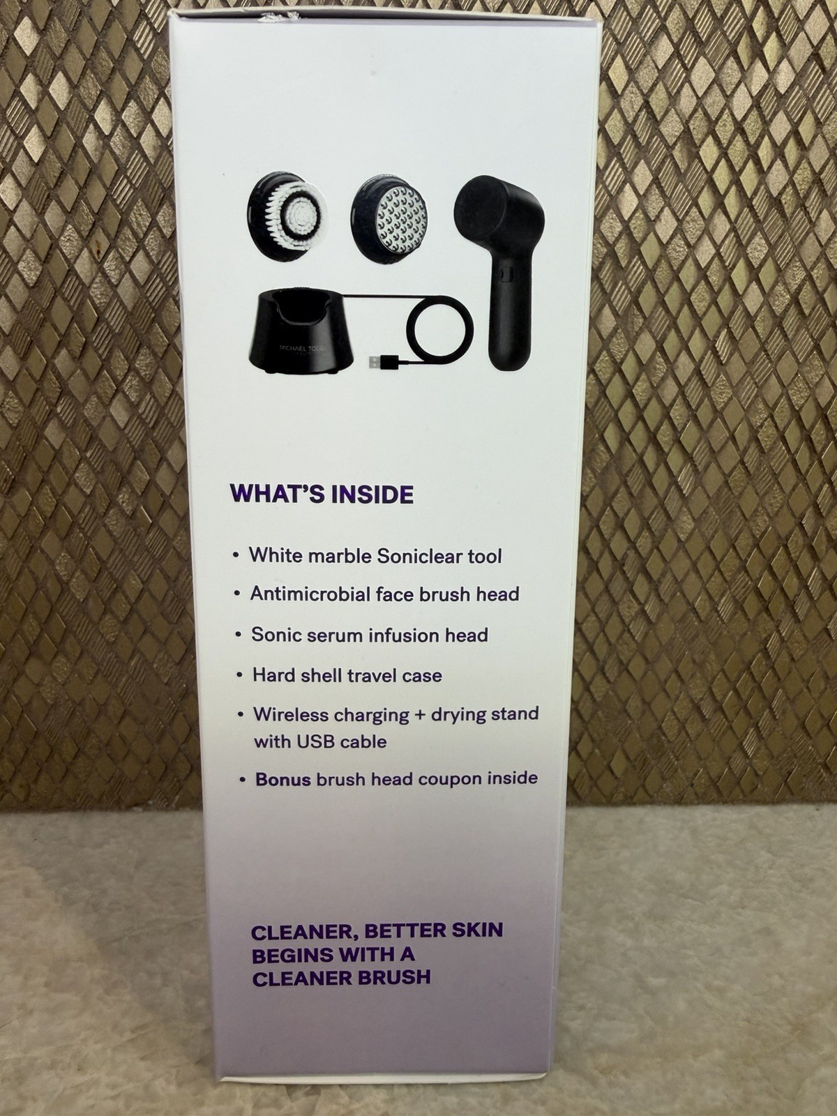 Michael Todd Beauty Soniclear White Marble Antimicrobial Sonic Skin Cleansing