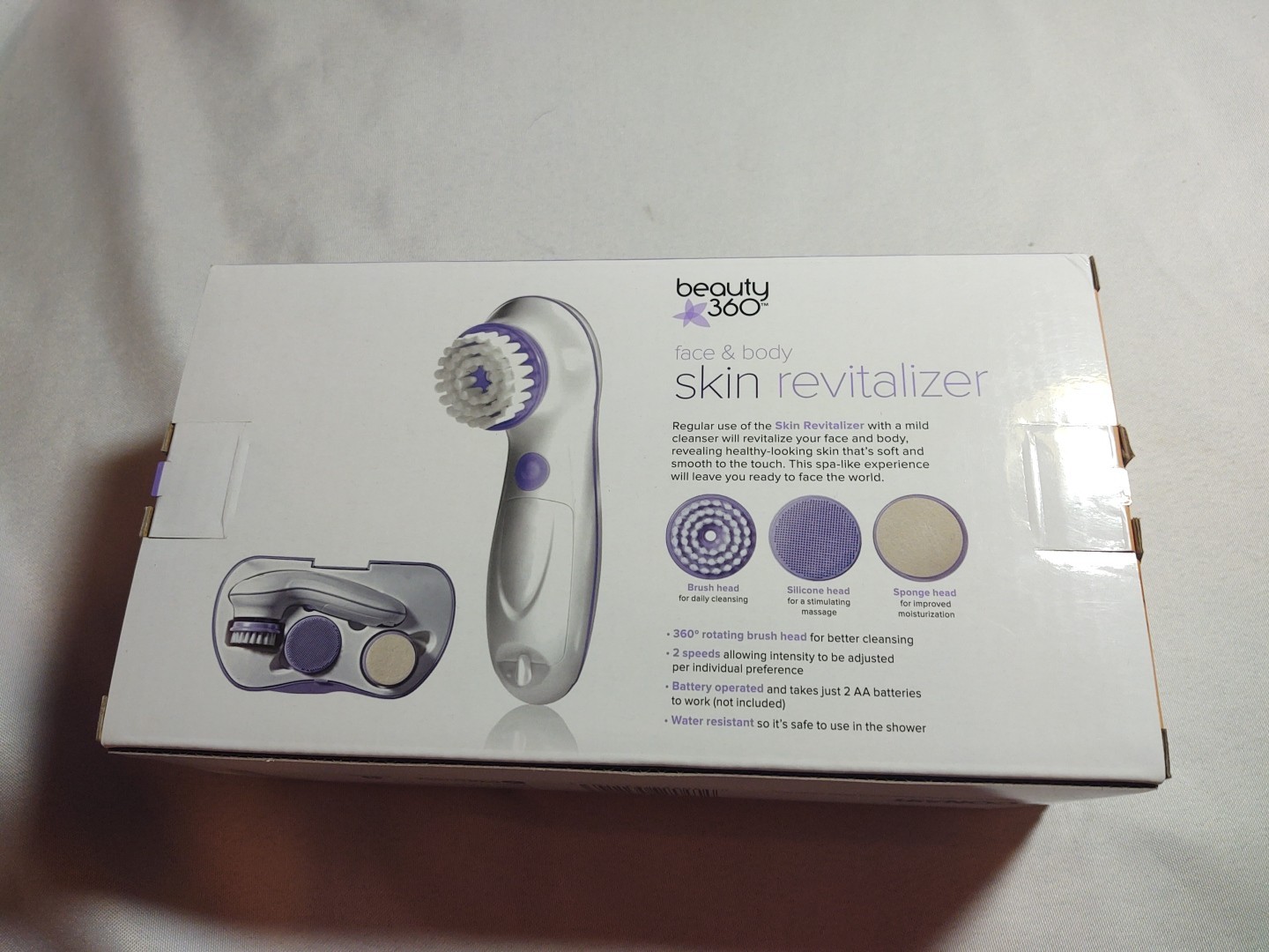 Conair Beauty 360 Face & Body Skin Revitalizer Brush 2 Speeds Battery Powered