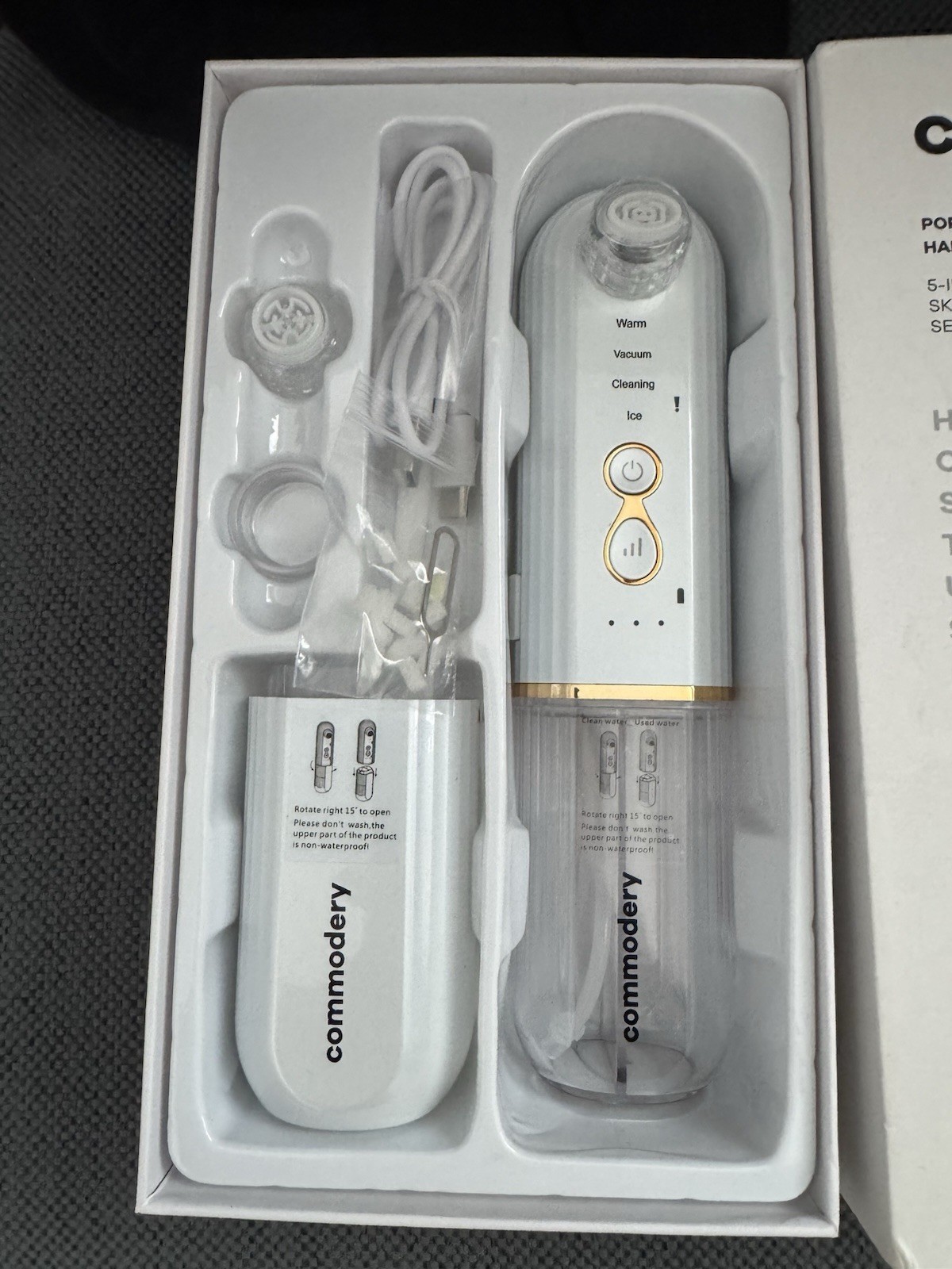Commodery Pore Cleanse Hydration Handset 5 in 1 Skincare Wand Radiant Skin Open