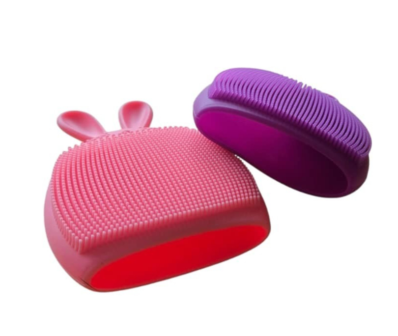 2x Ells Silicone Facial Cleansing Brush (Pink & Purple)