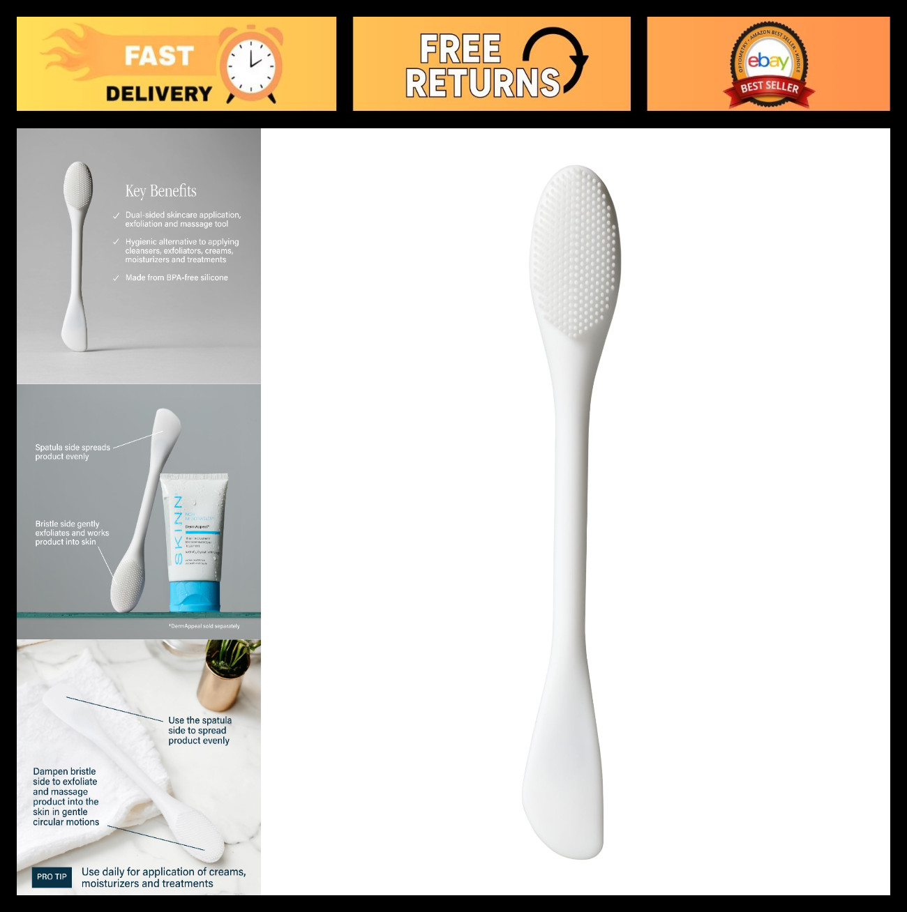 Dual-Sided Silicone Facial Cleansing Brush – Pore Polishing Tool for All Skin Ty