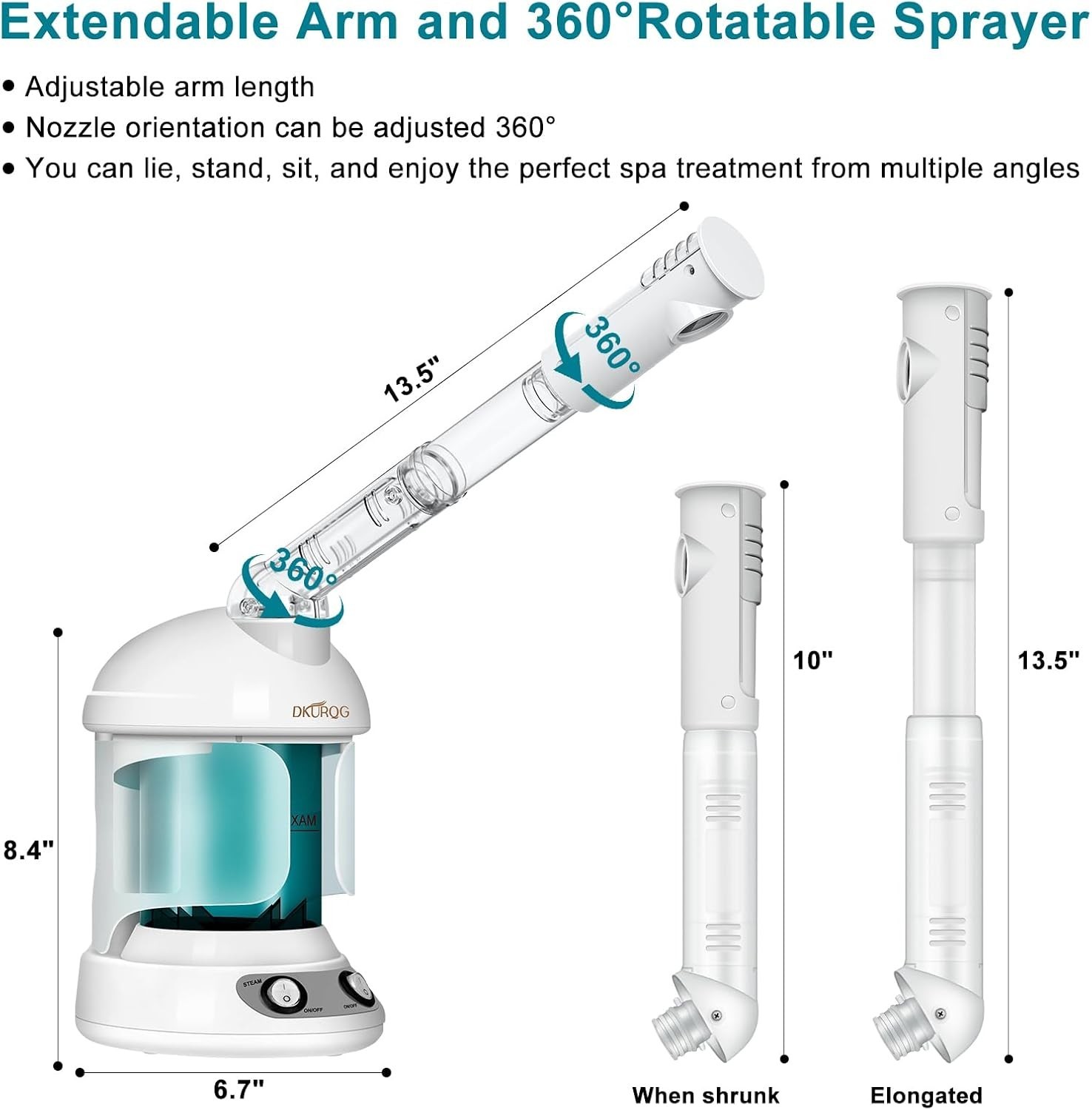 Facial Steamer,Face Steamer for Facial Deep Cleaning Portable Ozone Steamer