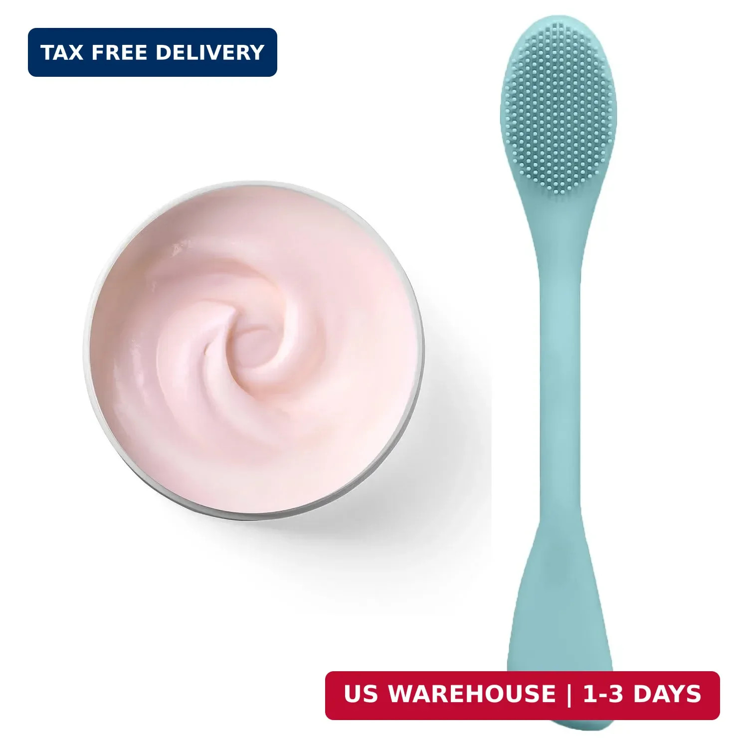 RamPula Facial Cleansing Brush, 2 in 1 Silicone Face Mask Brush & Face Scrubber,