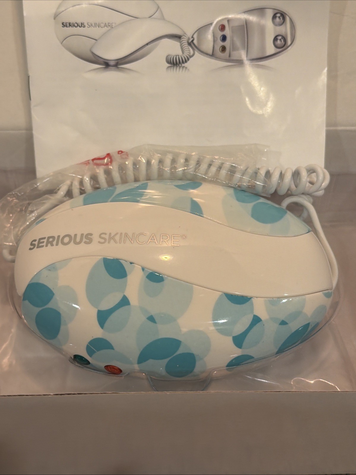 Skincare The EGG Microcurrent Facial Toning Firming System Blue Geo Design