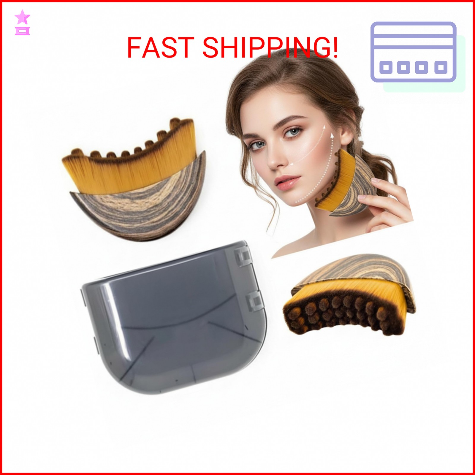 Lymphatic Contour Face Brush Improves Skin Glow for Sculpting Anti-Puffiness, De
