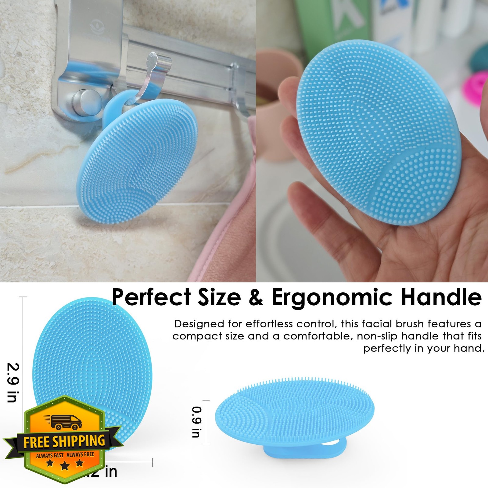 INNERNEED Silicone Face Scrubber 4 Pack Mix Colors