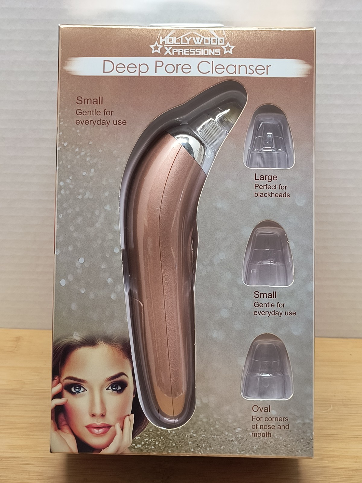 Hollywood Xpressions Deep Pore Facial Cleanser Blackhead Remover, White, 4 Tips