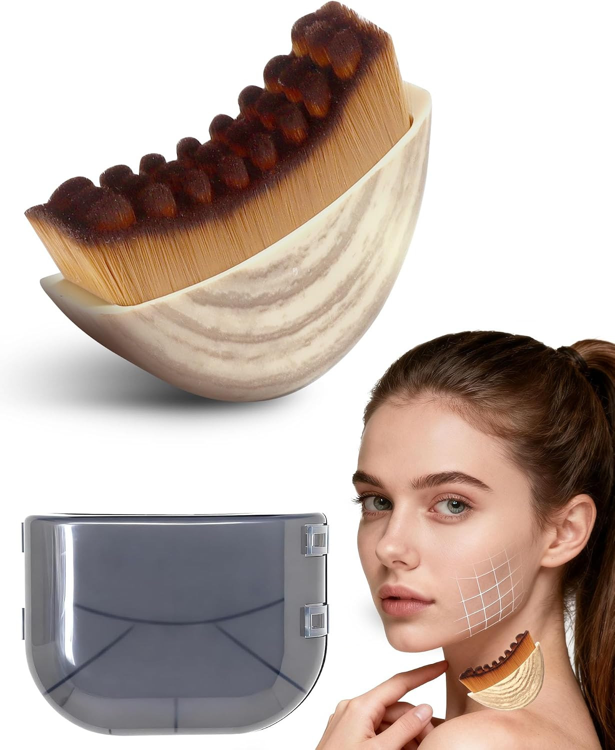 Lymphatic Contour Face Brush, Lymphatic Drainage Massager with Ergonomic Desi…