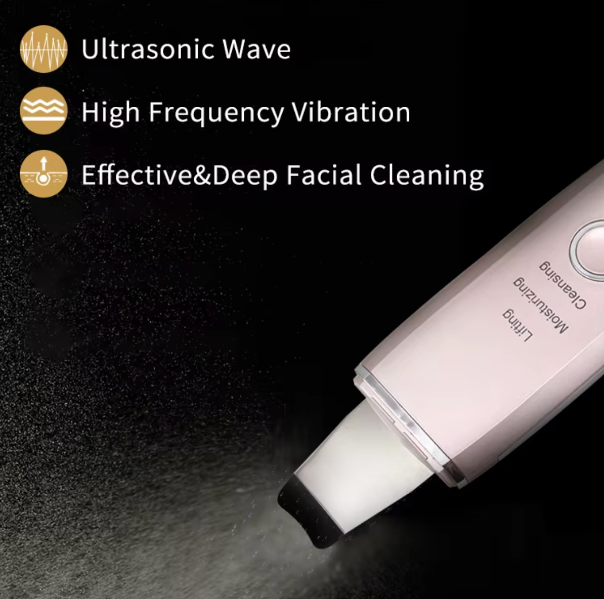 Sonic Face Cleaning Device Face Spatula for Blackheads / Gold Skin Scrubber USB