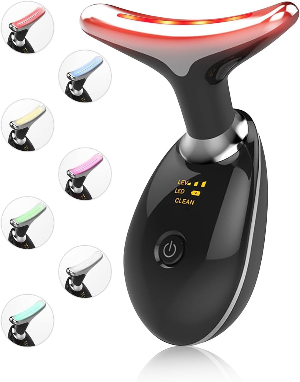 Facial Beauty Device, Multifunctional Facial Skin Care Tools with Vibration, Red