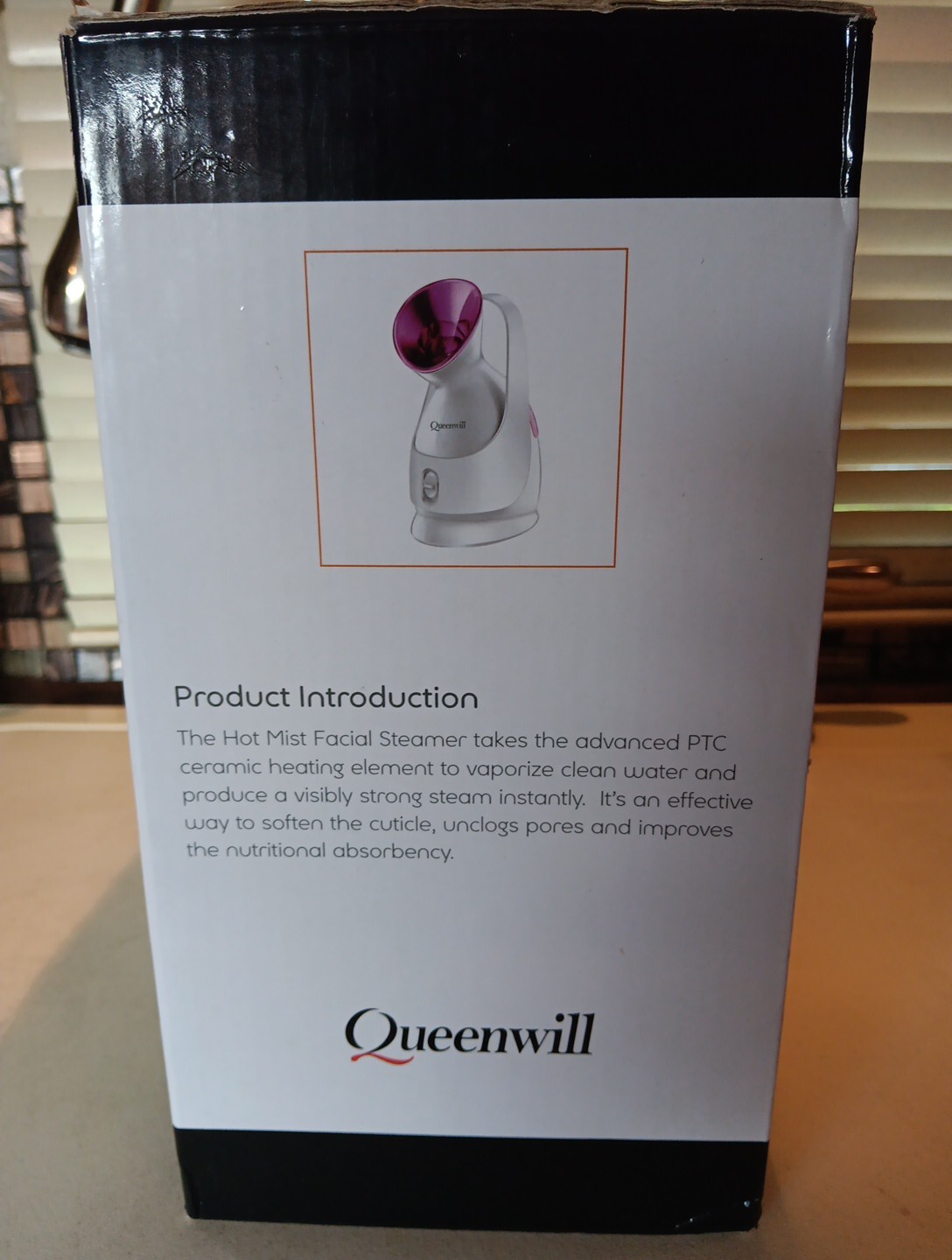 Queenwill Nano Ionic Facial Steamer, Skin Warm Mist Moisturizing, OPEN BOX