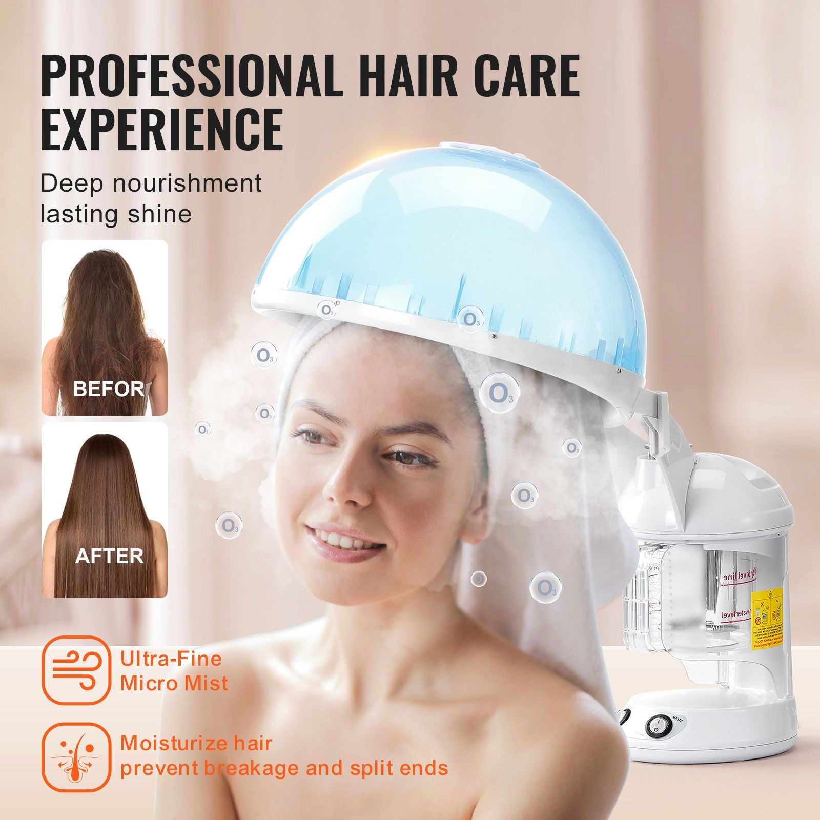 2-in-1 Hair & Facial Steamer with Detachable Bonnet