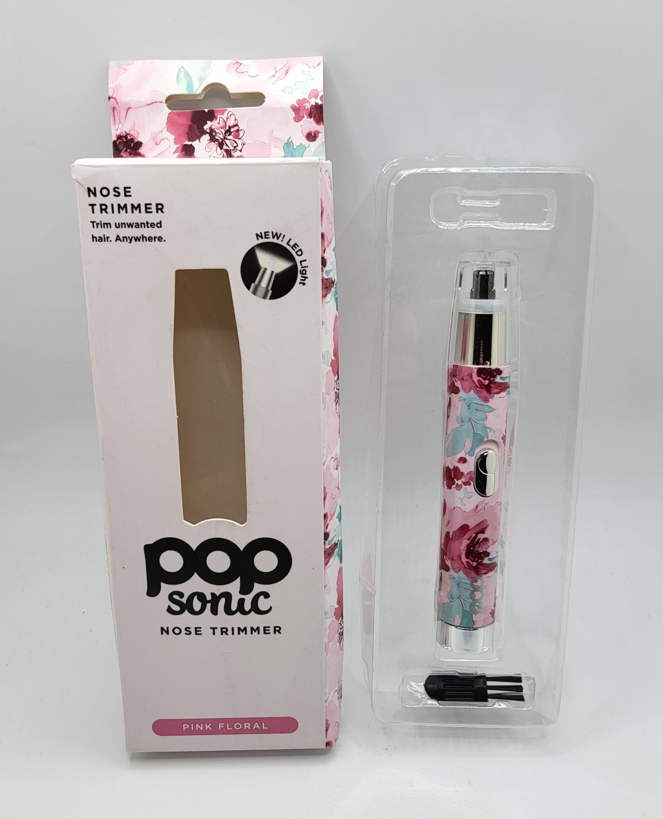 Pop Sonic NOSE & EAR Hair Trimmer PINK FLORAL NIB