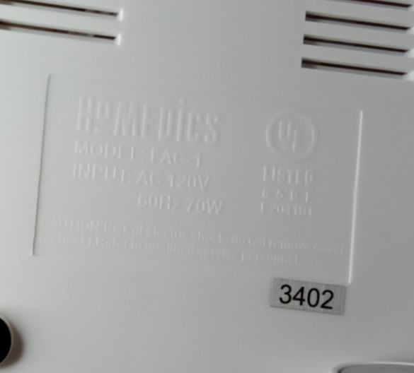 Homedics FAC-1 Body Basics Facial Sauna Steamer Replacement Part Base Only Works