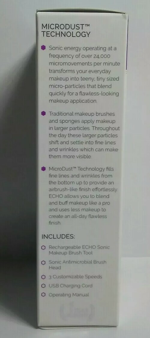 Spa Sciences ECHO Rechargeable Antimicrobial Sonic Makeup Brush