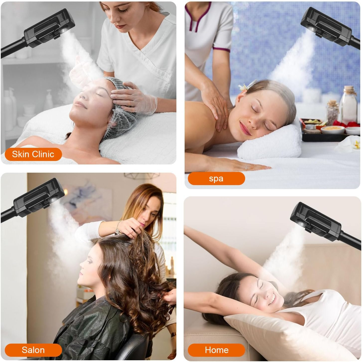 Professional Facial Steamer, Black Facial Steamer Upgrade PTC Heating, Esthetici