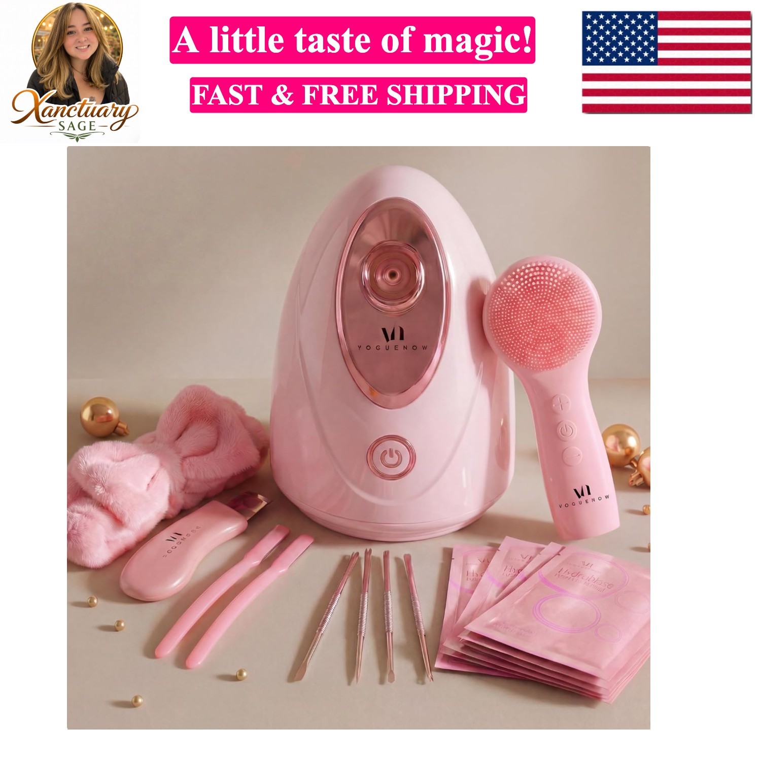 Facial Steamer Spa Kit with Complimentary 15 Skin Care Tools | Face Steamer f…