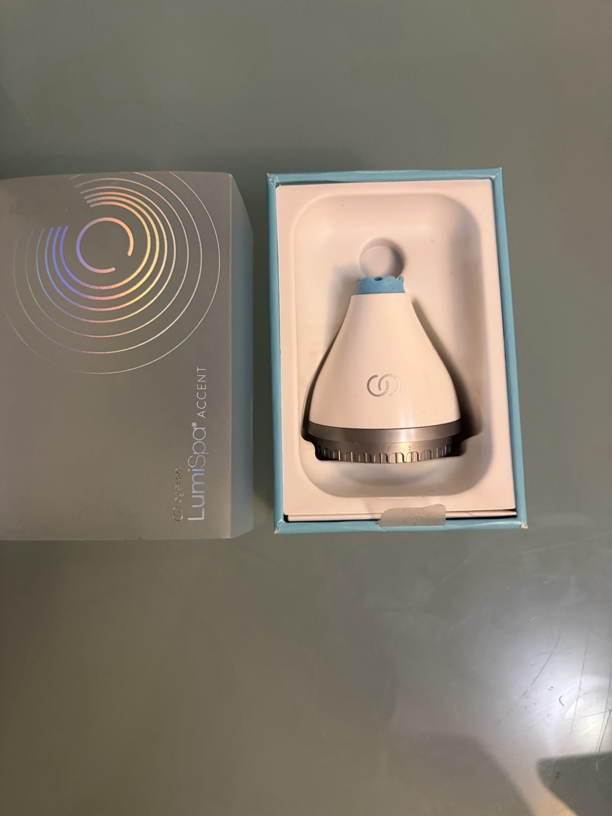 Lumispa Accent Electric Facial Brush Waterproof Rechargeable White/Blue w/ Box