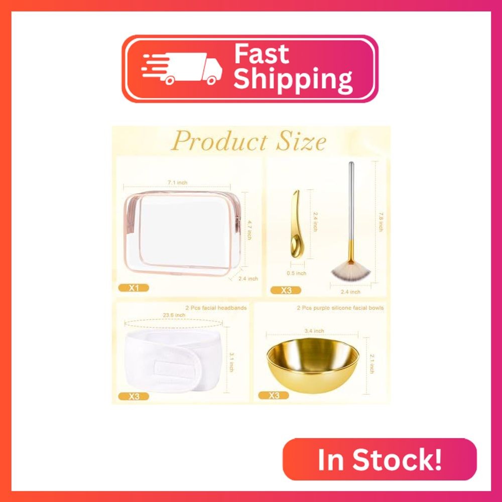 13 Pcs Esthetician Supplies 3 Gold Bowls Stainless Steel 3 Gold Skincare Spatula