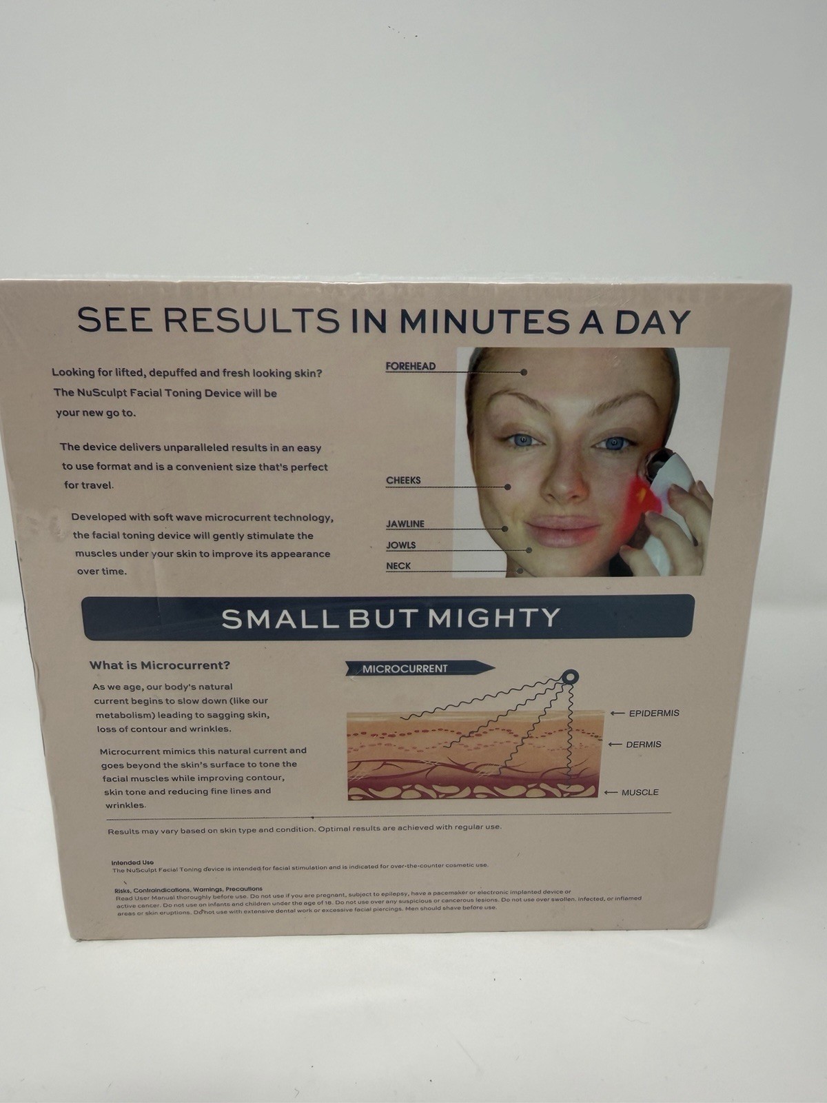 NuSculpt Skincare Facial Toning Device With LED Light Therapy – White