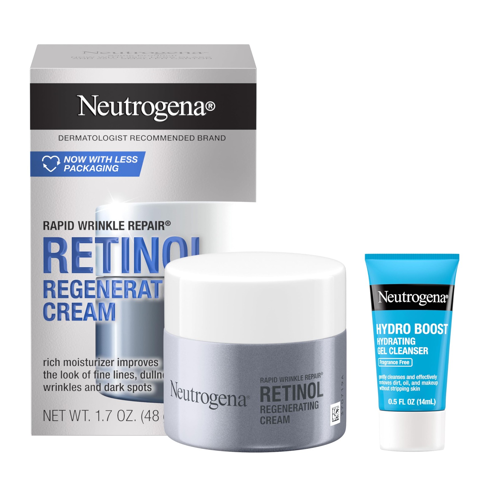 Neutrogena Rapid Wrinkle Repair Retinol Face 0.85 Ounce (Pack of 2), Clear