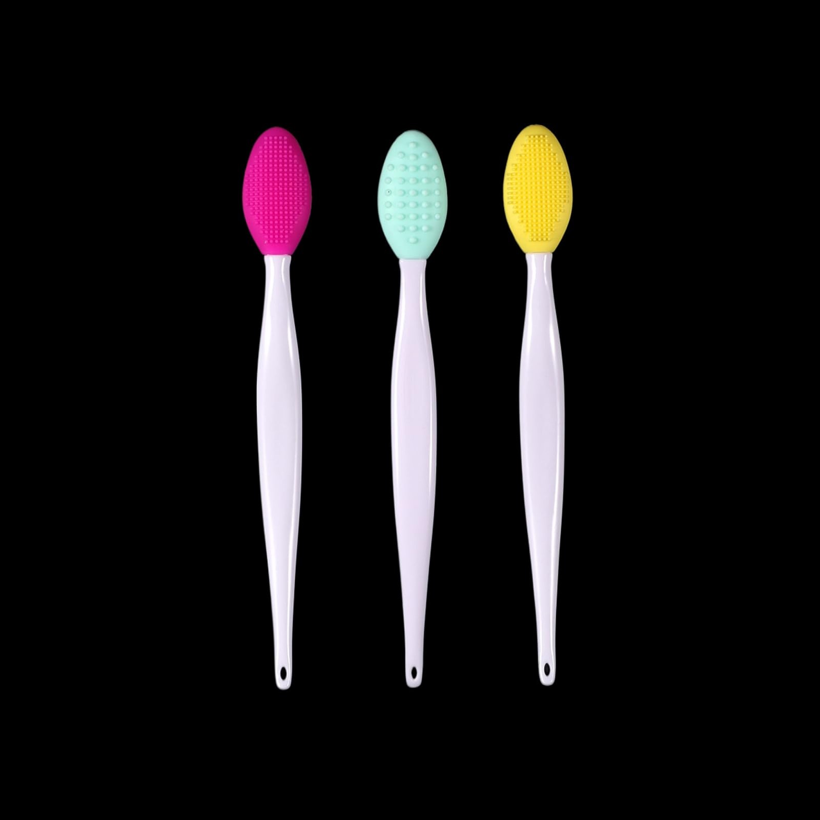 10pcs Silicone Scrub Lip Brush, Double Green, Pink, Rose Red, Yellow, Blue