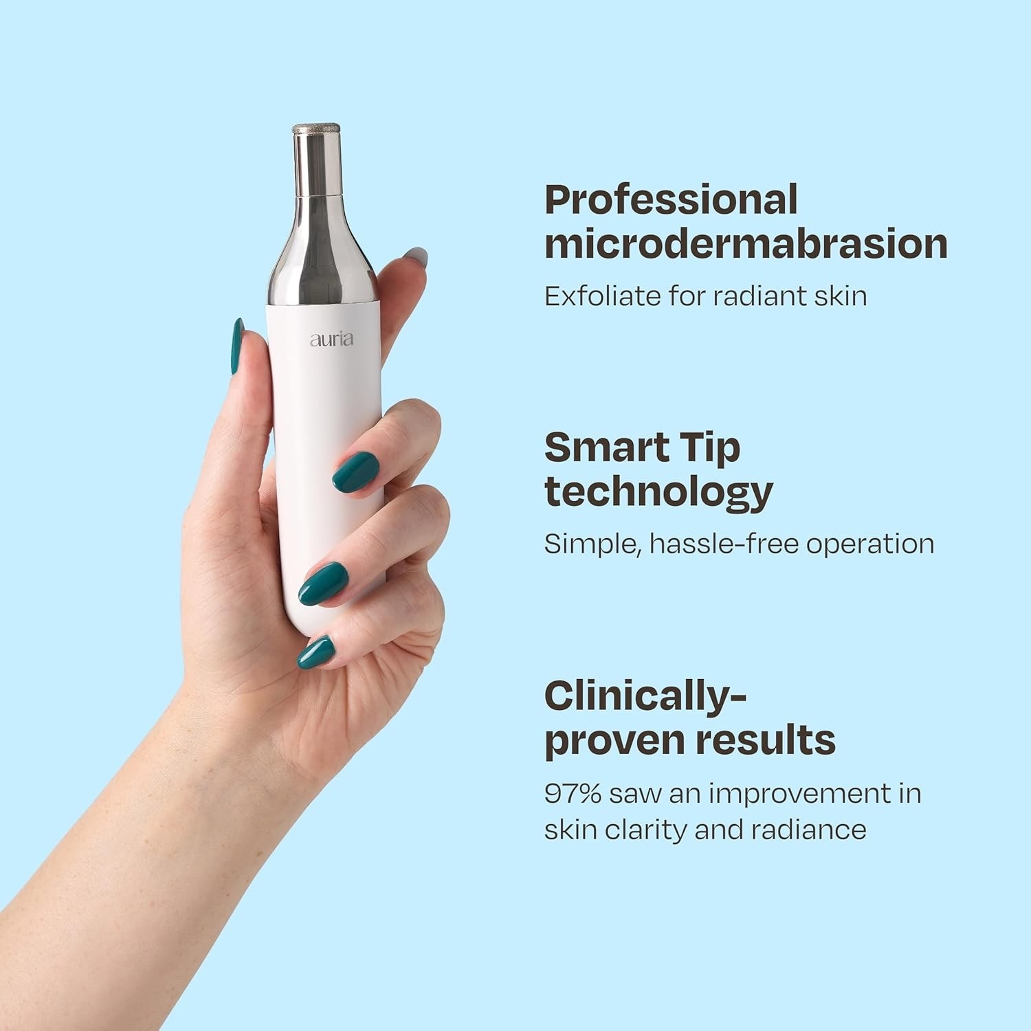 NEW IN BOX Auria Vita Trio Handheld 3-in1 Facial Treatment Tool, Exfoliate, Tone