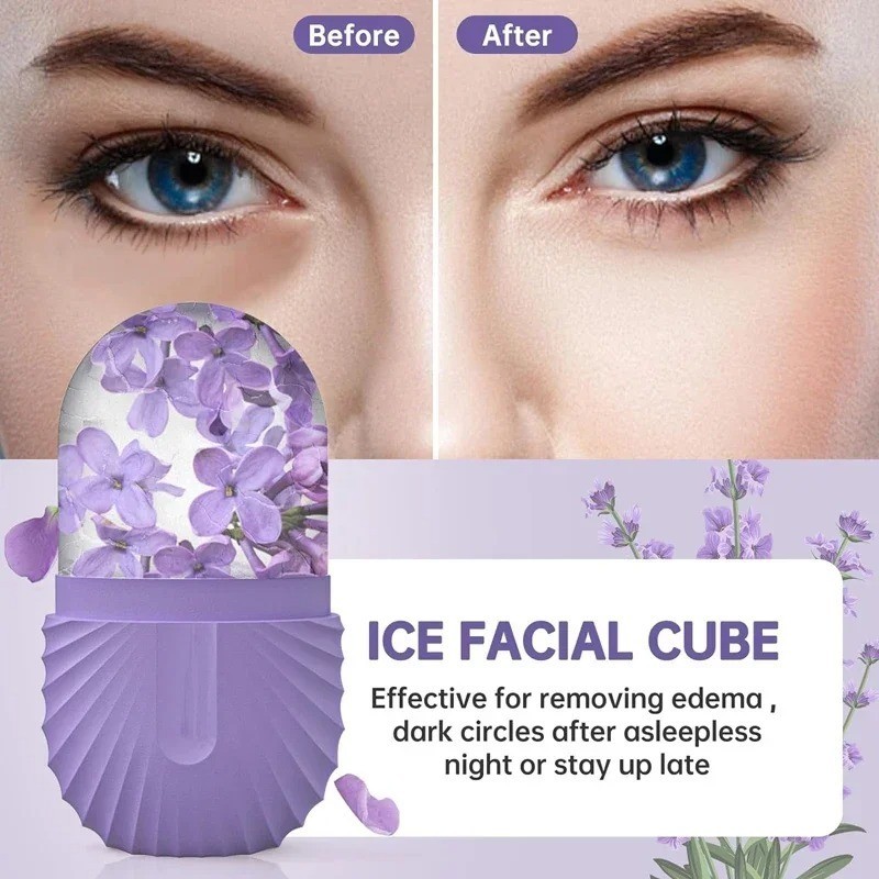 Ice Face Roller Silicone Ice Mold Facial Massager Puffiness Remover