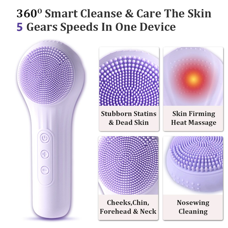 Handheld Facial Cleansing Brush Tool Skin Care Deep Cleaning Easy To Operate US