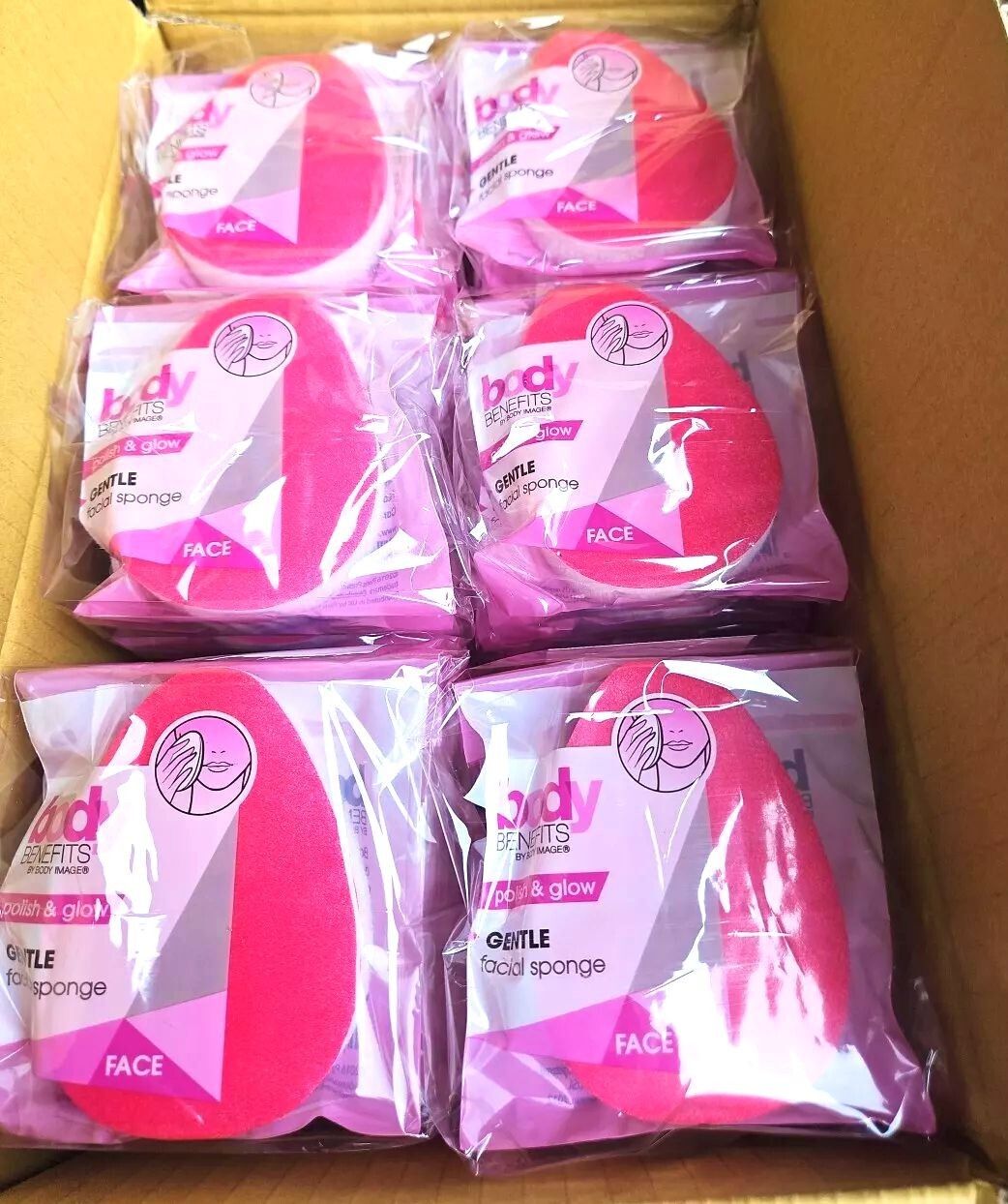 36 Body Image Dual Sided Texture Gentle Facial Polish Buff Sponge 1 Box of 36