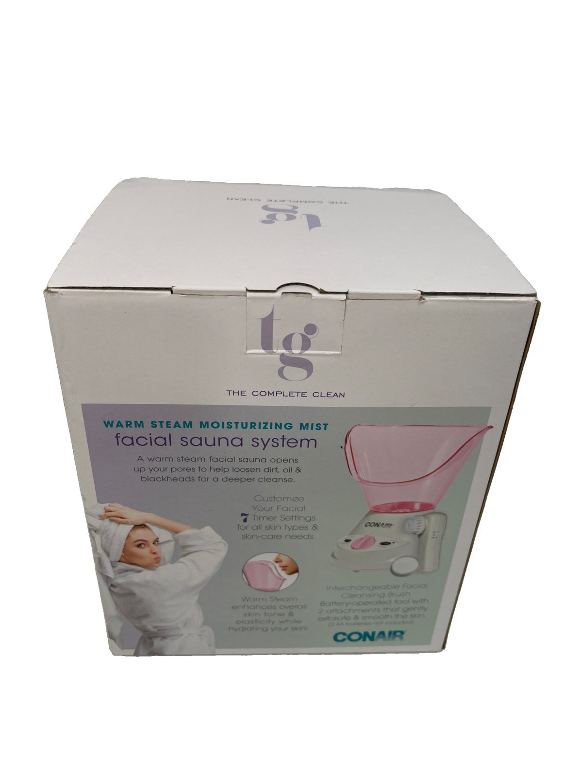 Conair True Glow Moisturizing Mist Facial Sauna System W/Face Brush Acne New!