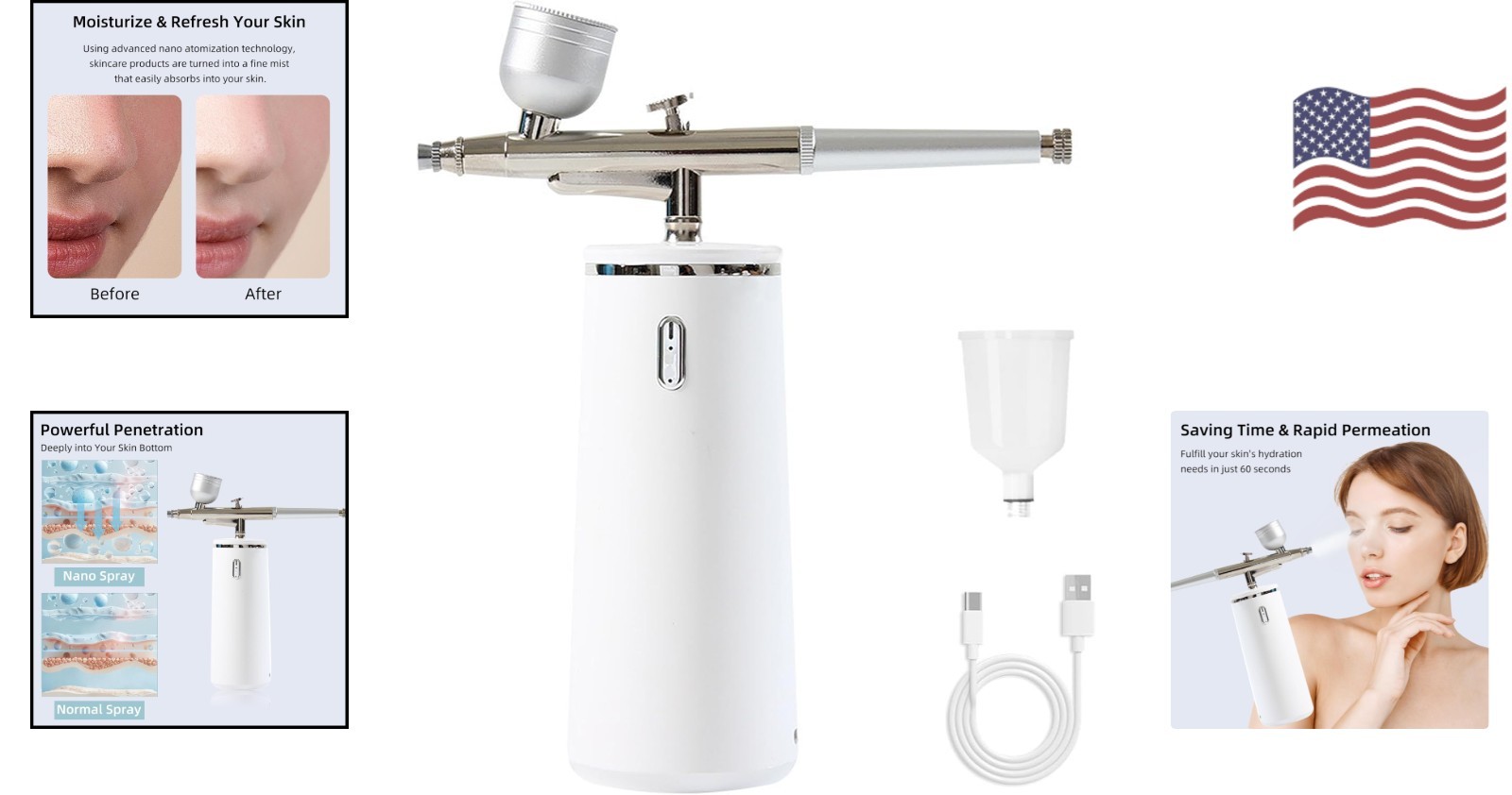 Rechargeable Nano Facial Steamer – 60-Second Hydration Device for Flawless Skin