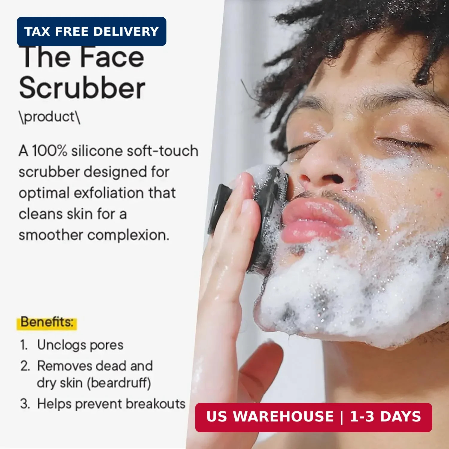 Face Scrubber, Silicone Face Scrubber for Men Facial Cleansing Brush Silicone Fa