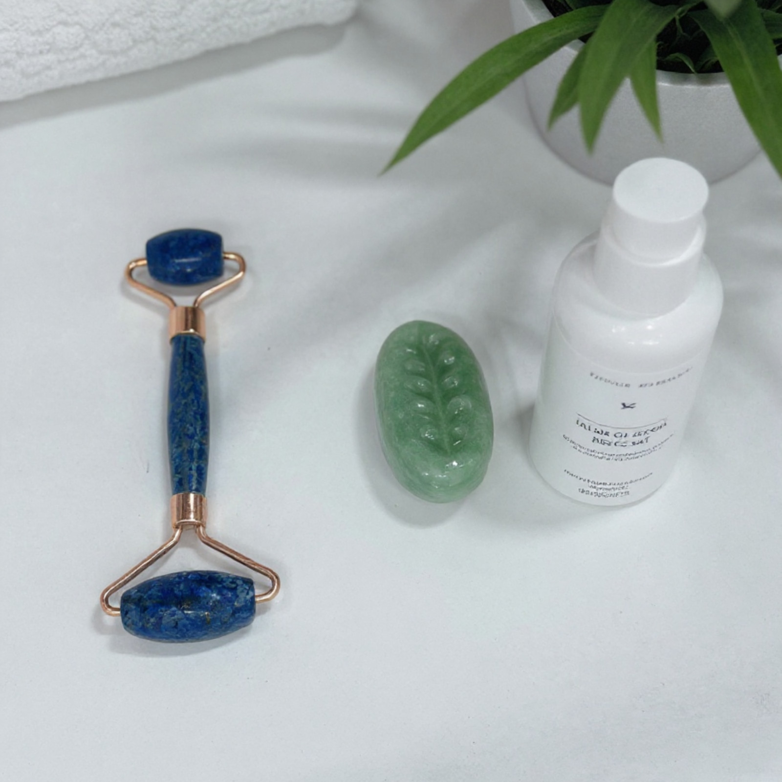 Lapis Lazuli Facial Roller, Natural Stone Skincare, Afghanistan