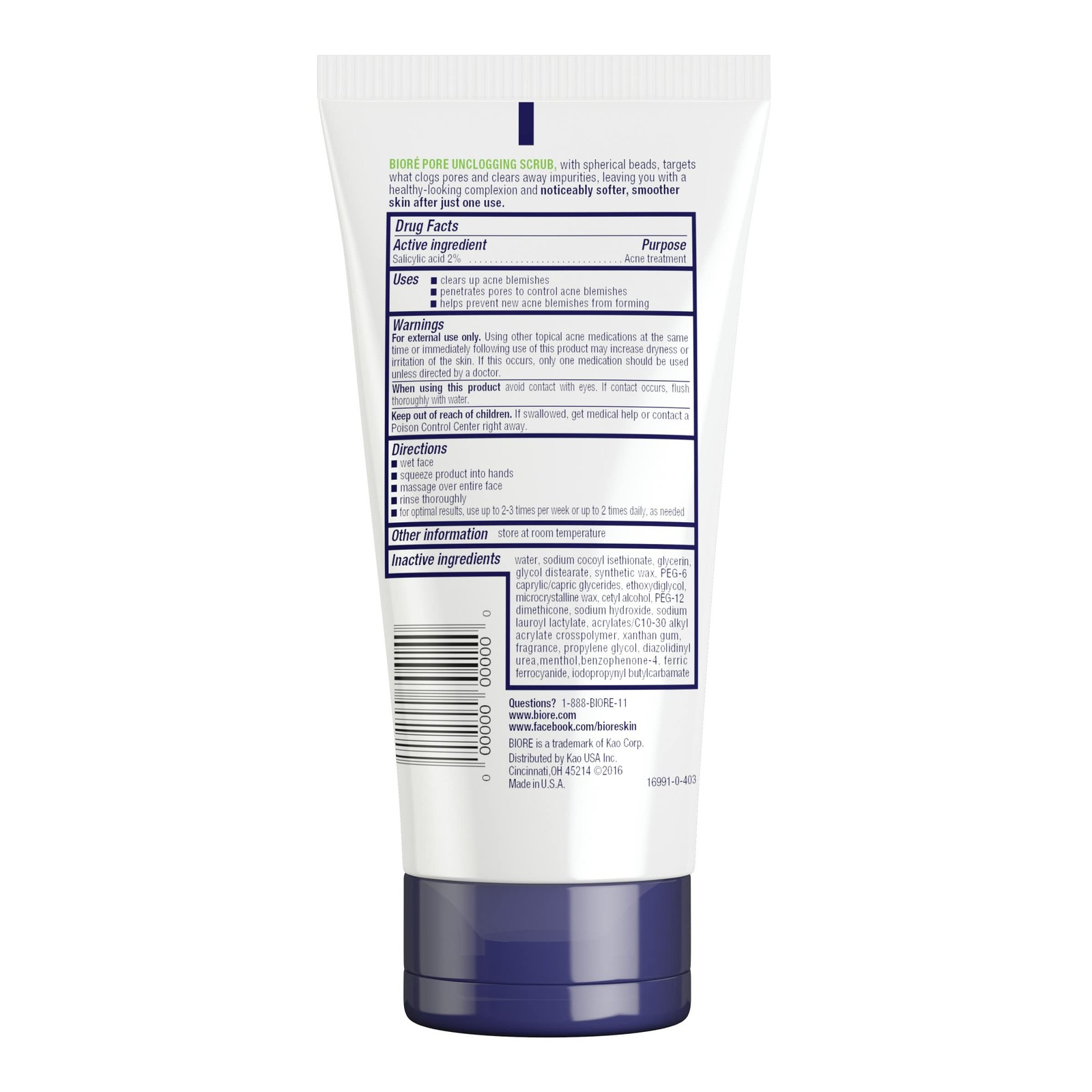 Bioré Pore Unclogging Scrub, Removes Excess 5 Ounce (Pack of 1), Multicolor