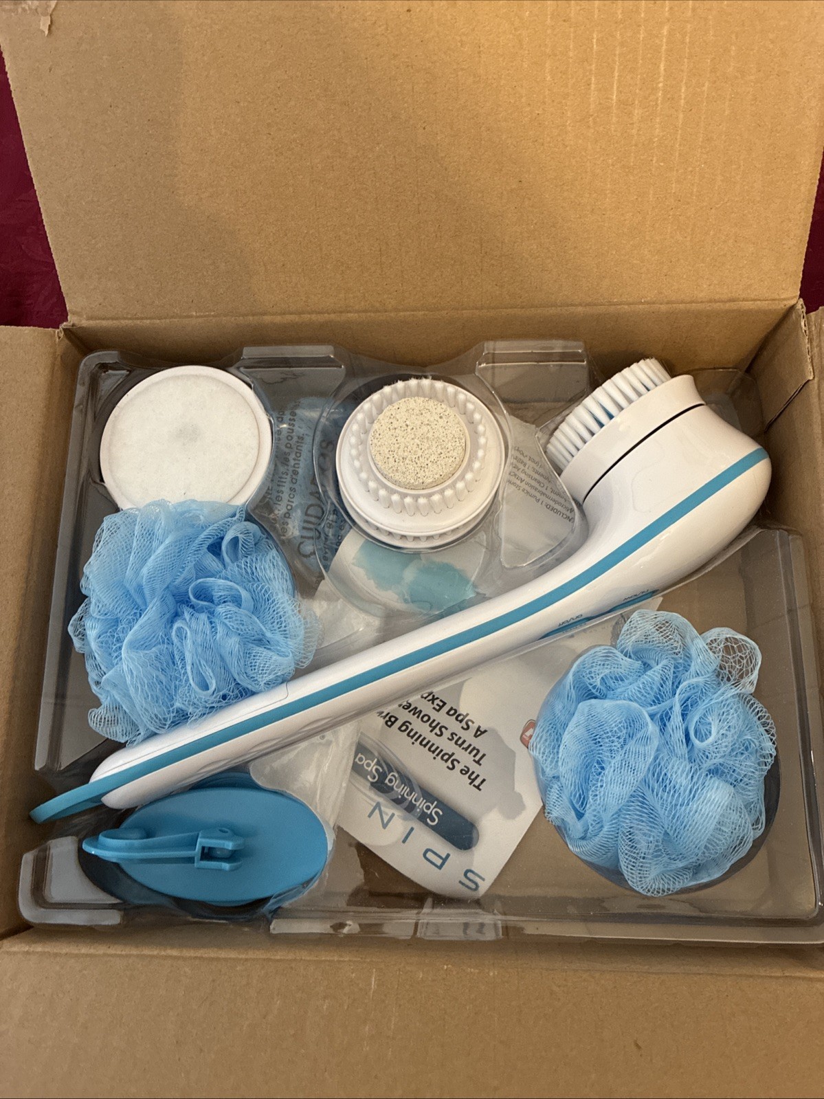 Idea Village Spin Spa Spinning Spa Brush Pampering Cleanse Blue