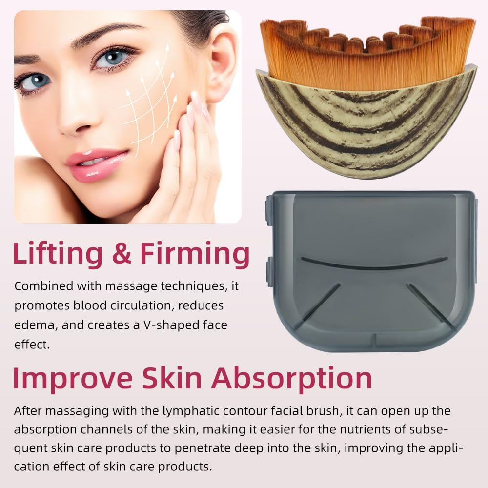 Lymphatic Contour Face Brush,Gua Sha Brush for Facial Contouring and Lymphatic D