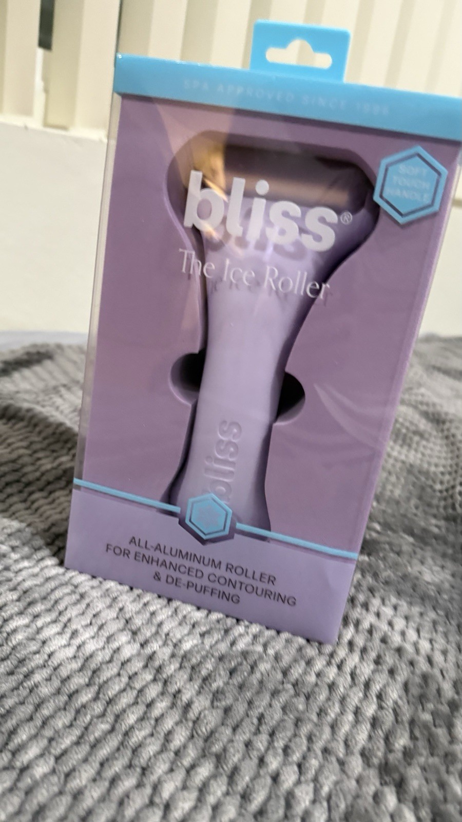 bliss The Ice Roller Aluminum Facial Massager Purple Contouring De-Puffing