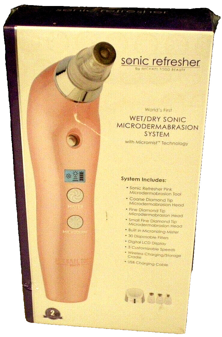 MICHAEL TODD Pink Sonic Refresher SKIN CARE Microdermabrasion Wet/Dry System NEW