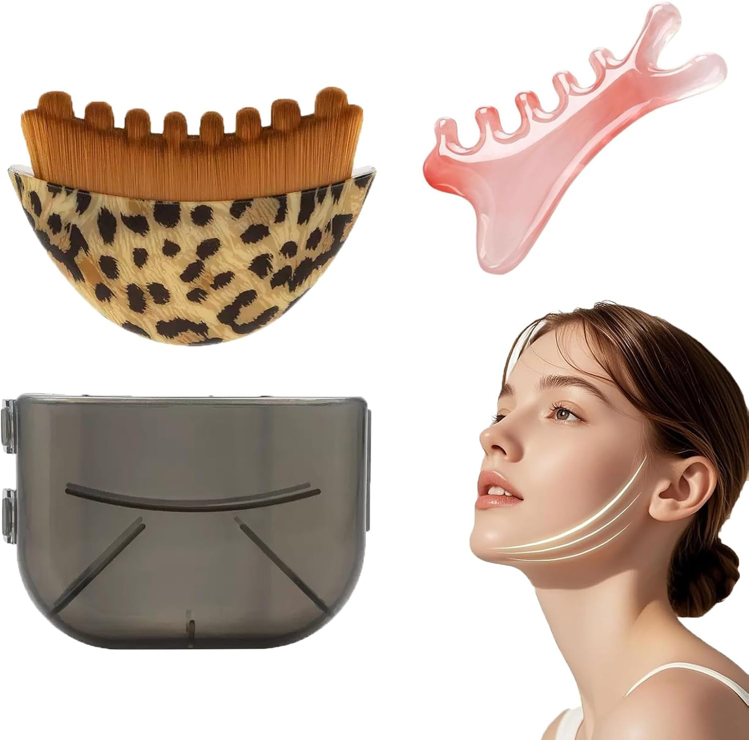 Lymphatic Contour Face Brush for Drainage & Sculpting – Manual Facial Massage…