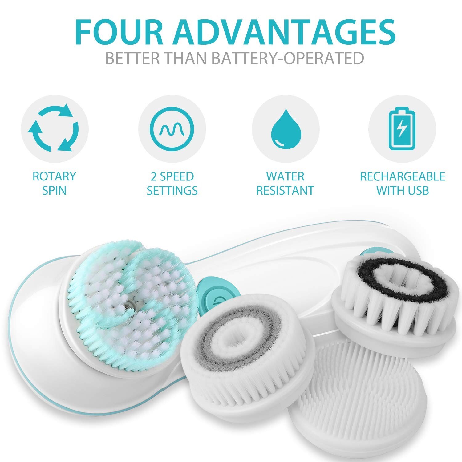 CNAIER AE-8299 facial cleansing brush (4 brush heads and travel case)