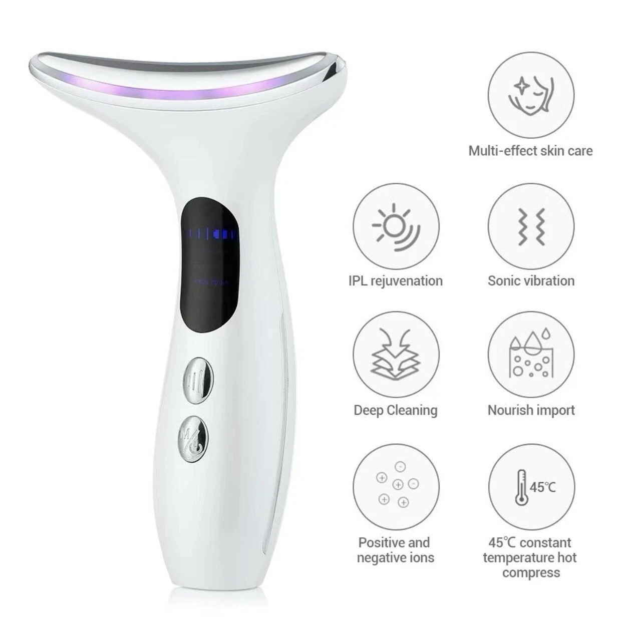 FACE AND NECK Beauty Device, Skin Care Face Massage,3 in 1 Facial Massager, Fac